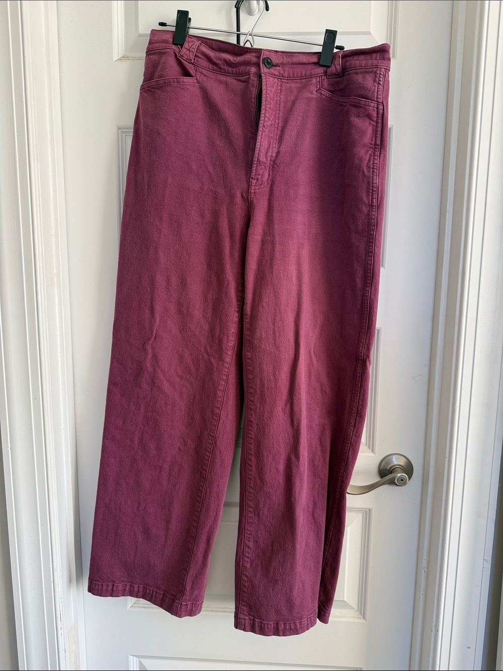 Madewell Emmett Wide-Leg Pants in Deep Berry